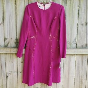 Anne Klein Maroon Lace Dress with Cream Lining Size 6